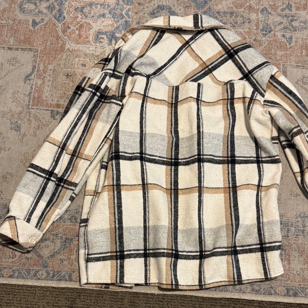 Plaid Button-Up Shacket Oversized - image 3